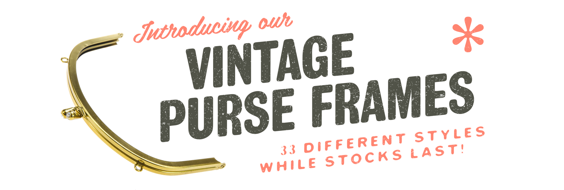 Clasp Purse Frame - Vintage Brass - Large Crescent - Package of 1 - Ki