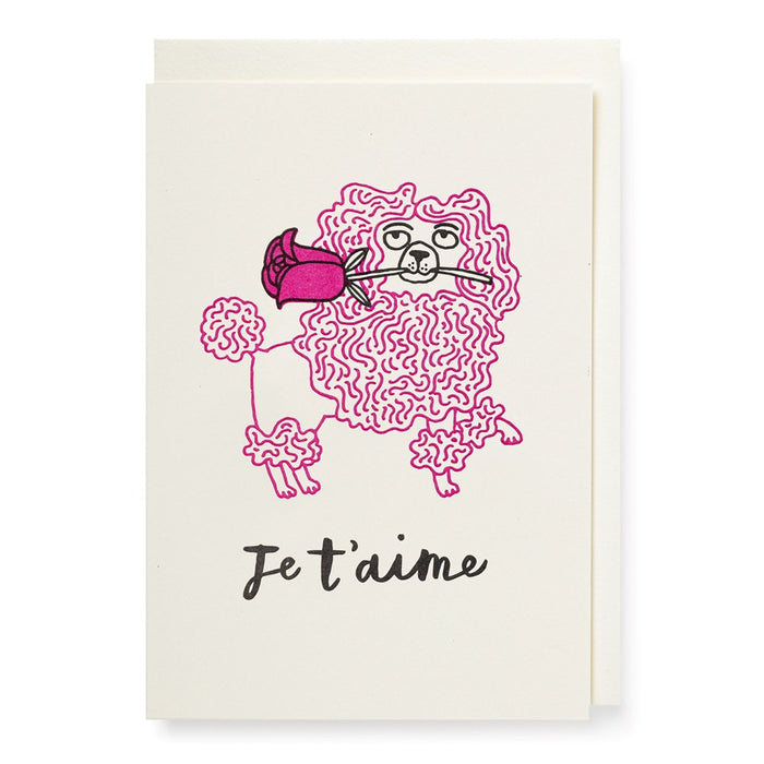 Je T'aime Poodle Card