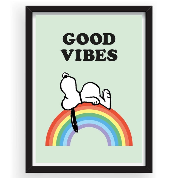 Peanuts A3 Framed Art - Good Vibes