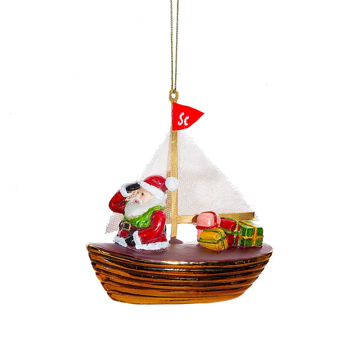 Sailing Santa Shaped Bauble