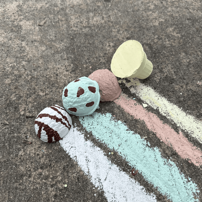 Handmade Sidewalk Chalk - Maxie's Minty Ice Cream Cone