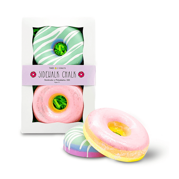 Handmade Sidewalk Chalk - Rainbow Double Donut Set