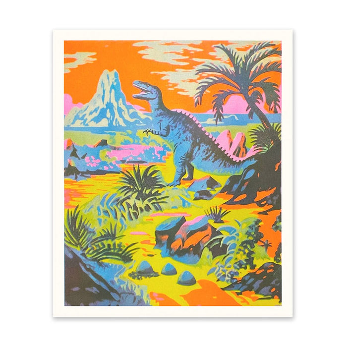 Neon Dinosaur Art Print