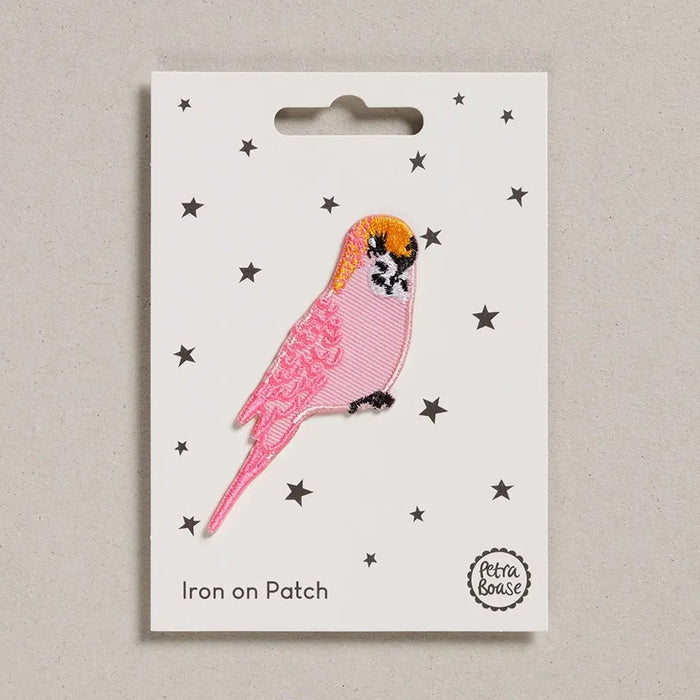 Iron On Patch Pink Budgie