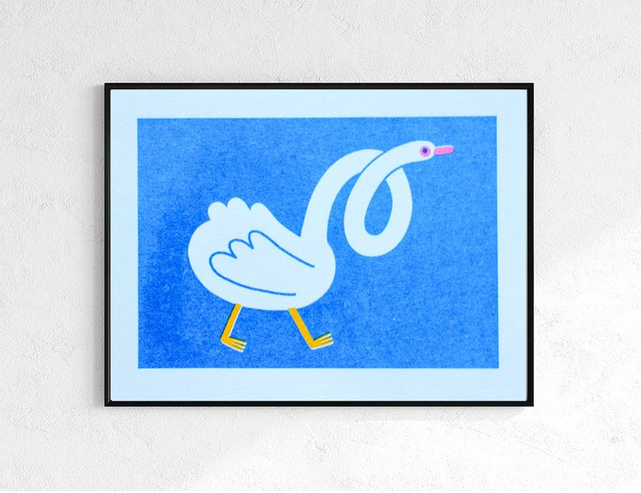 Duck Mini Risograph Print