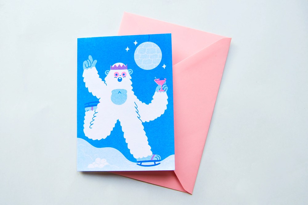 Yeti Disco Christmas Card