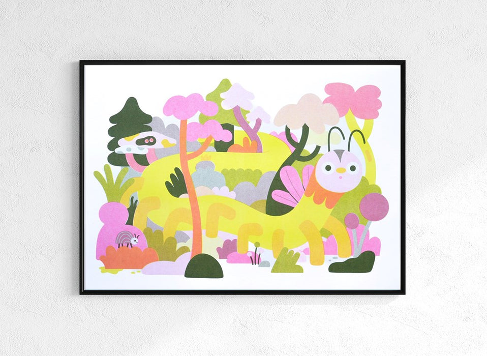 Creepy Crawly A3 Risograph Print