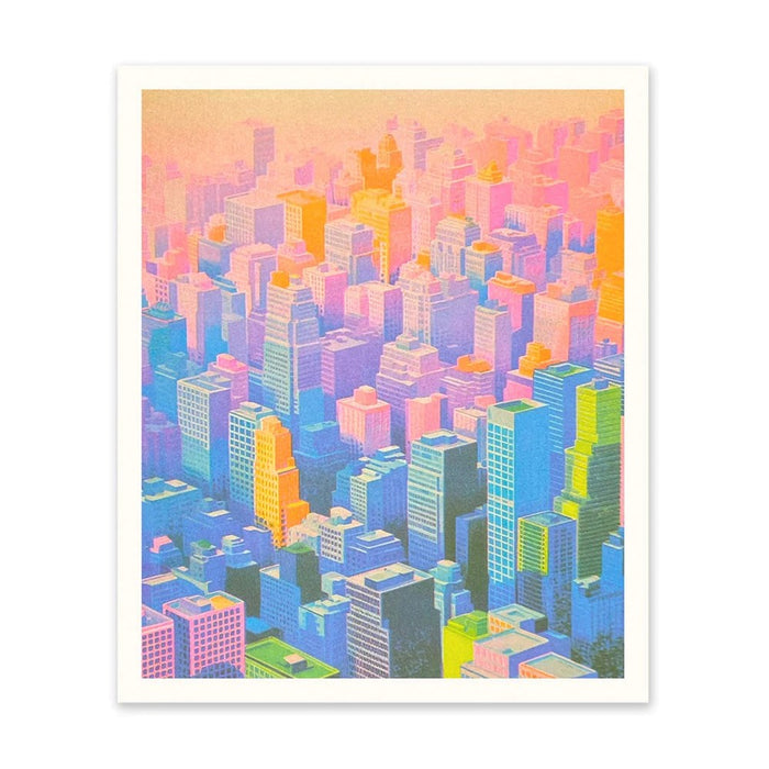 Gradient Axo Skyscrapers Riso Print (12x10)