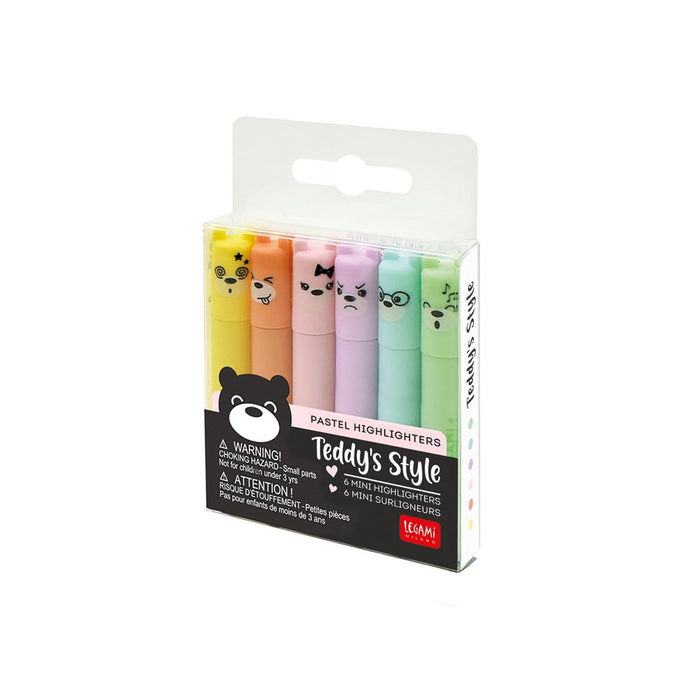 Teddy's Style 6 Mini Pastel Highlighters