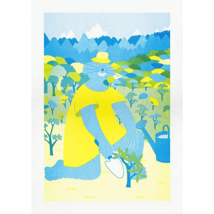 Tree Planter Riso Print