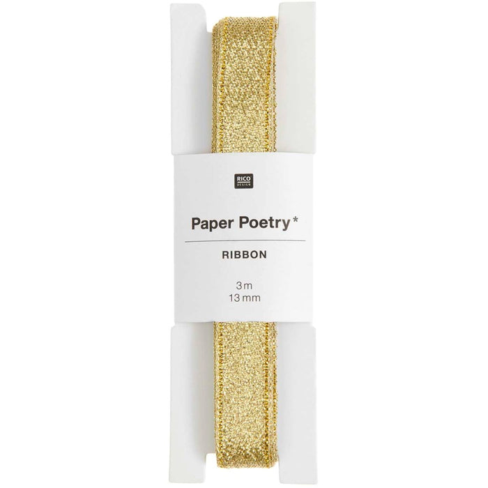 Metallic Ribbon Gold Glitter, 13 mm x 3 m