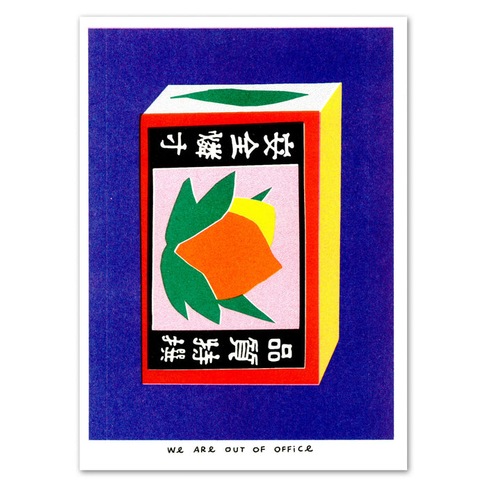 A Risograph Print of A Japanese Matchstick Box