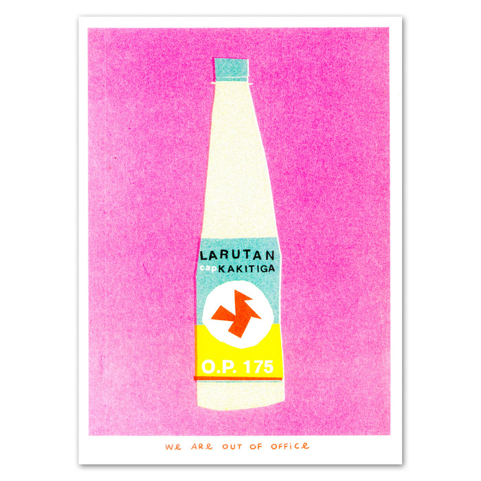 A Risograph Print of A Indonesian Bottle Kakitiga