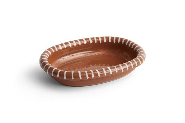 Barro Oval Dish Small-Natural with stripes