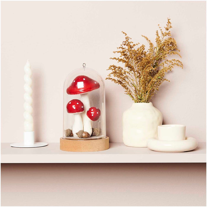 Decorative Mushrooms Styrofoam Red/White 5 Pcs