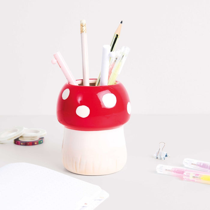 Ceramic Pen Holder Fly Agaric