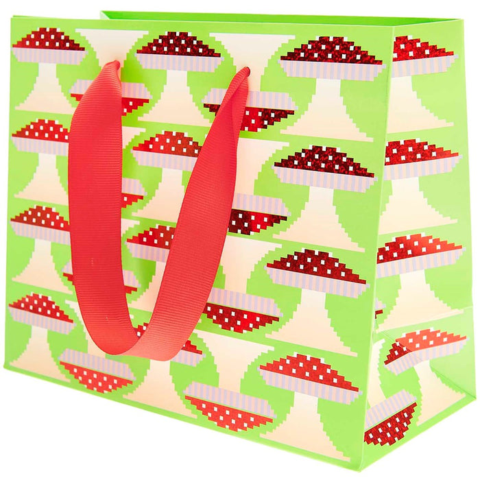 Gift Bag Fly Agarics Pixel Green S