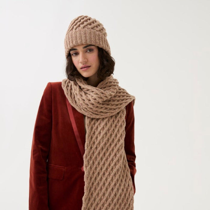 Lattice Scarf & Hat Knitting Pattern