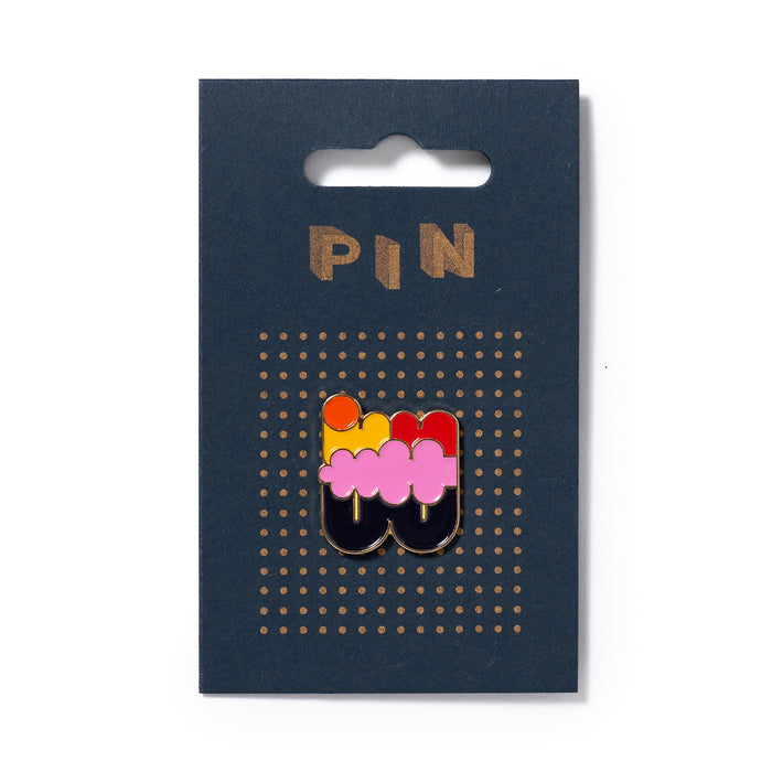 CB Pin Badge - Navy and Pink