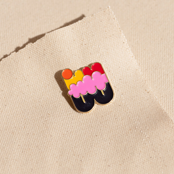 CB Pin Badge - Navy and Pink