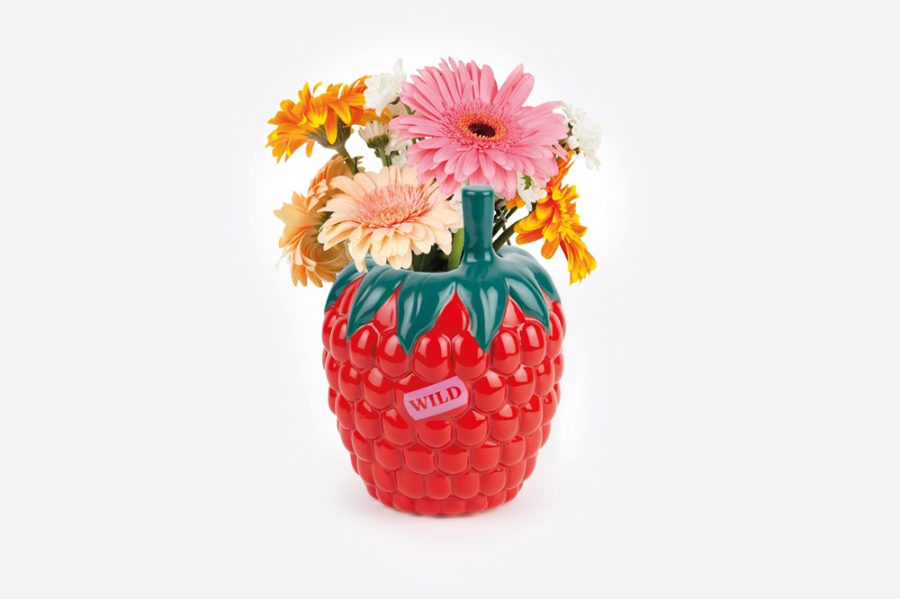 Farmers Market Raspberry Vase