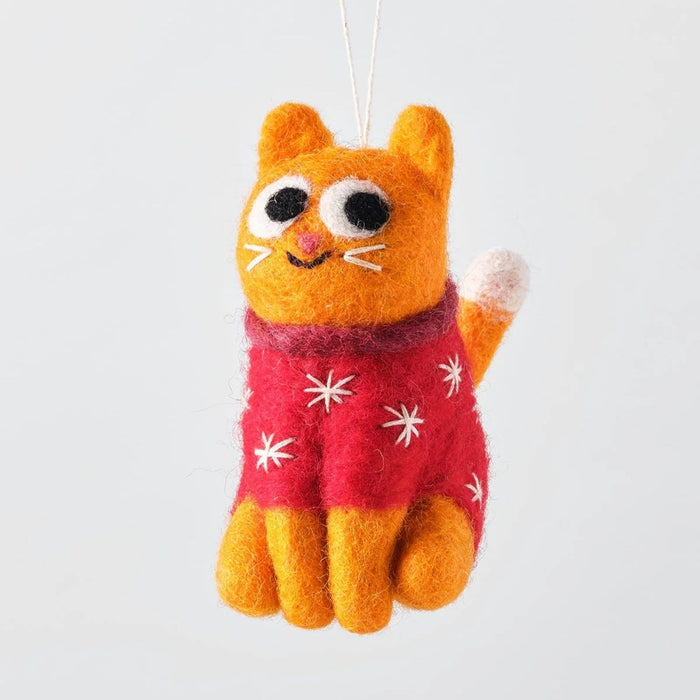 Esther, Cat in Magenta Jumper Hanging Decoration