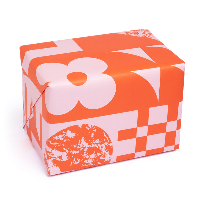 Gift Wrap - Orange And Pink