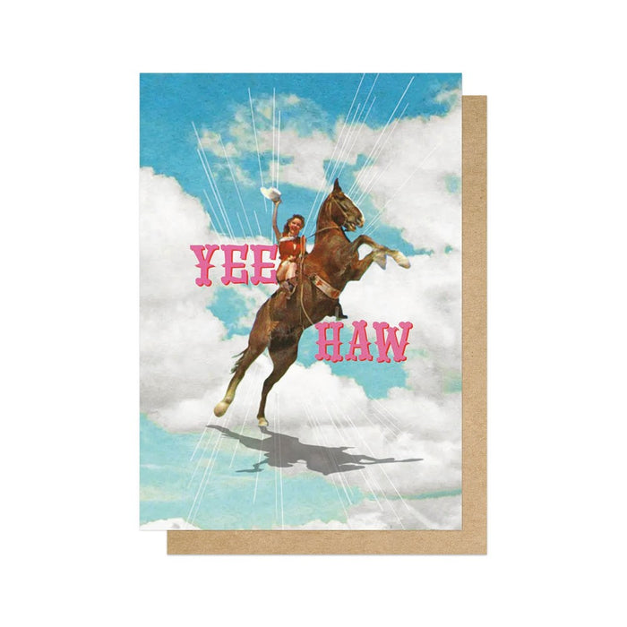 Yee Haw Cowgirl Greetings Card