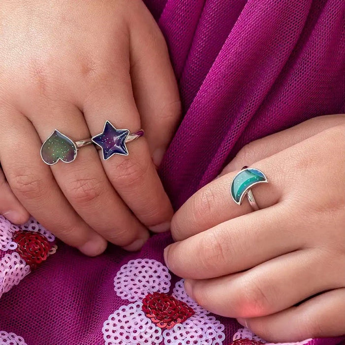 Mood rings (set of 3) - Heart, star & moon