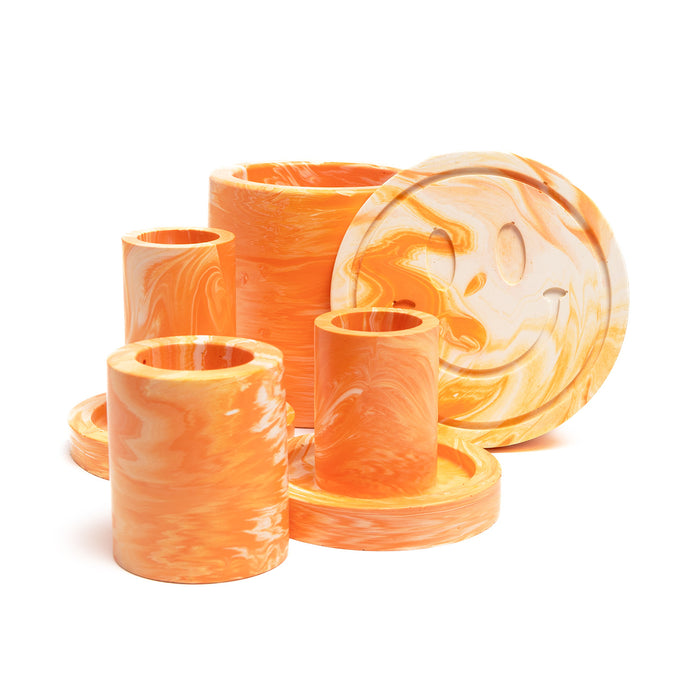 FA Smile Jesmonite Coaster - Marbled Orange