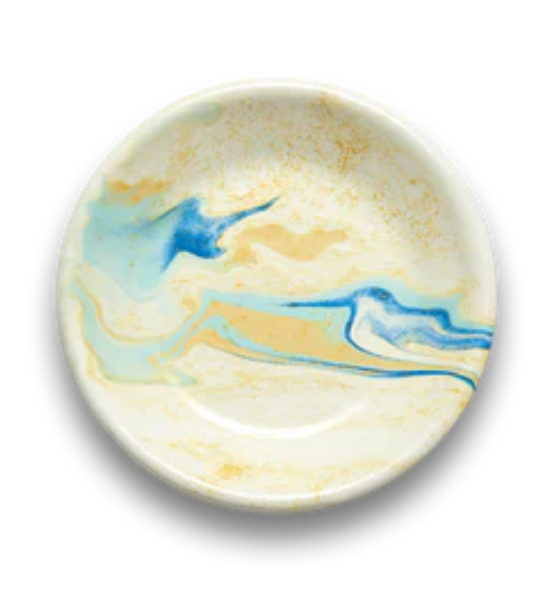 New Marble 12cm Cookie Plate - Lemon Cream