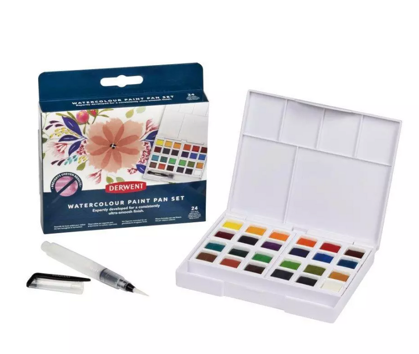 Derwent Watercolour Paint Pan 24 Set