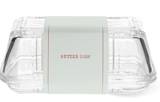 Glass butter dish