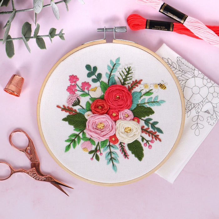 Embroidery Hoop Kit - Rose