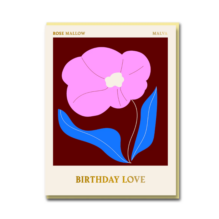 Rose Mallow Birthday Love Card