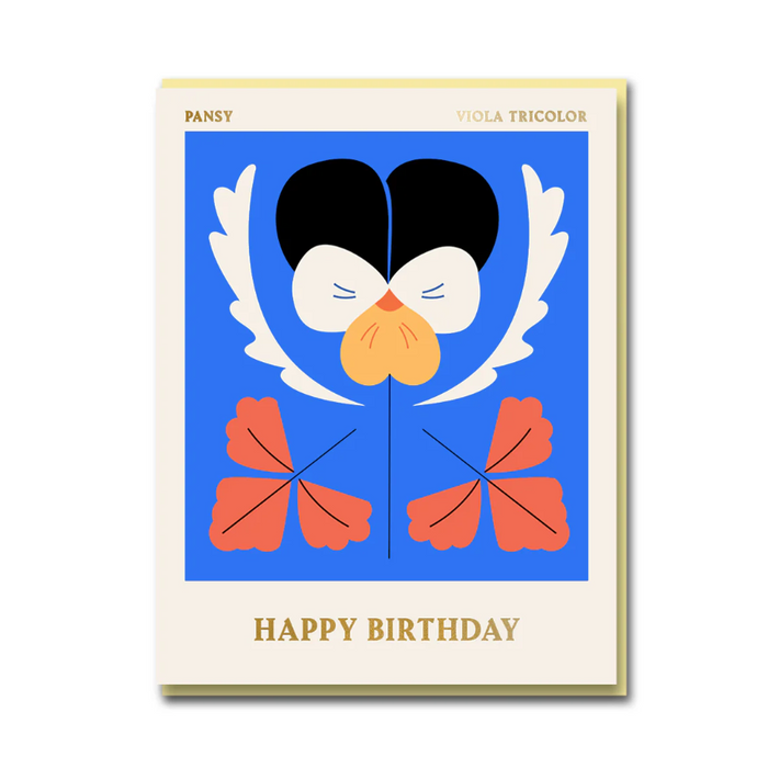 Pansy Happy Birthday Card