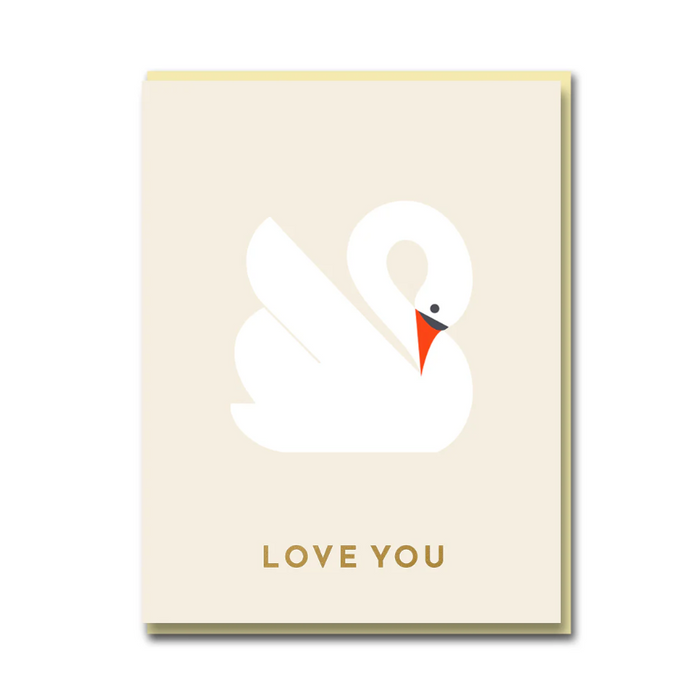 Sparkle and Spin Swan Love You Card