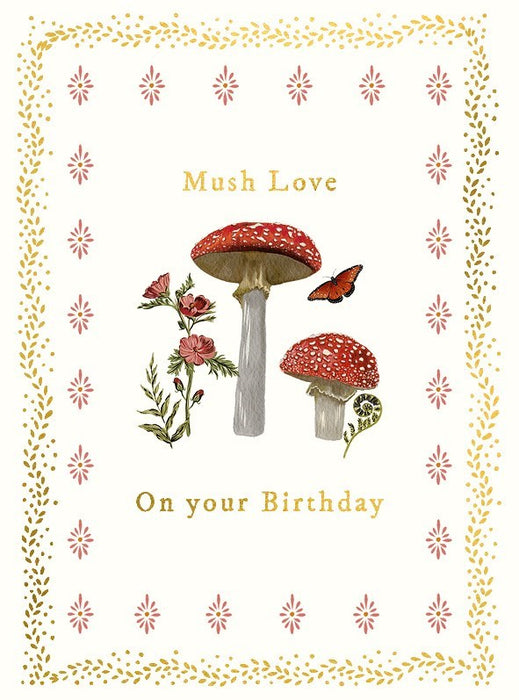 Much Love Birthday Mushrooms Card