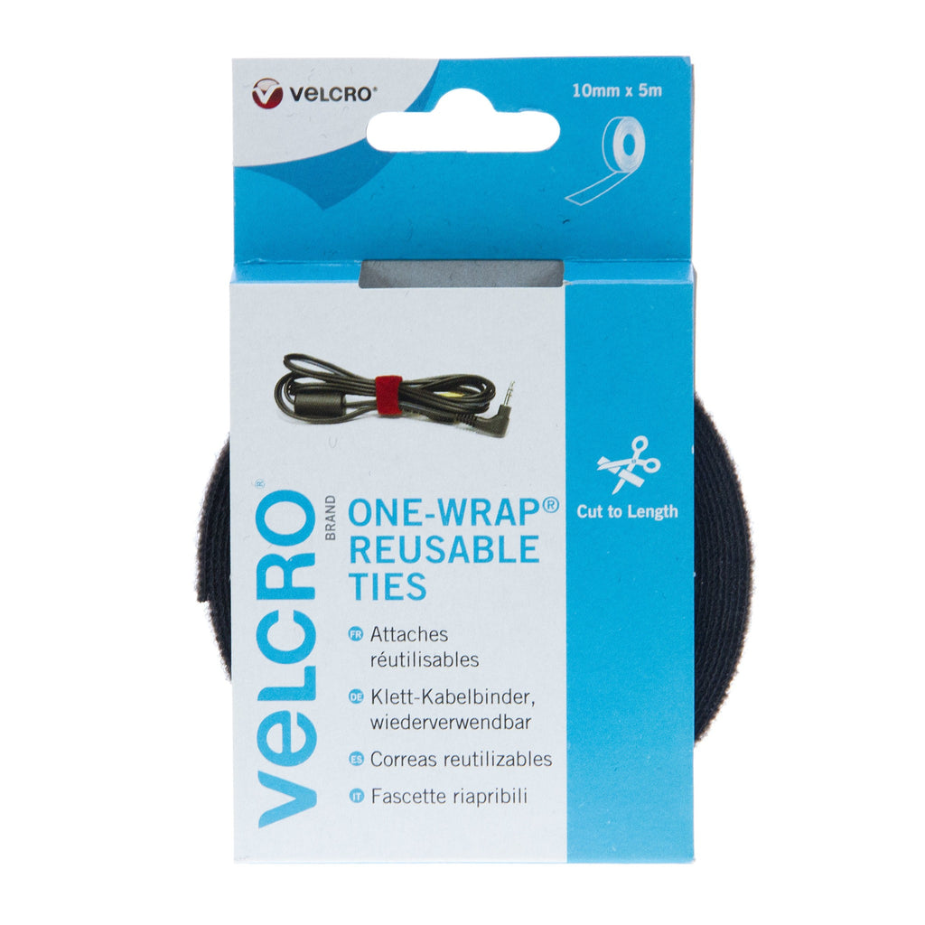 VELCRO - VELCRO® Brand ONE-WRAP® Reusable Ties Black - 10mm x 5m