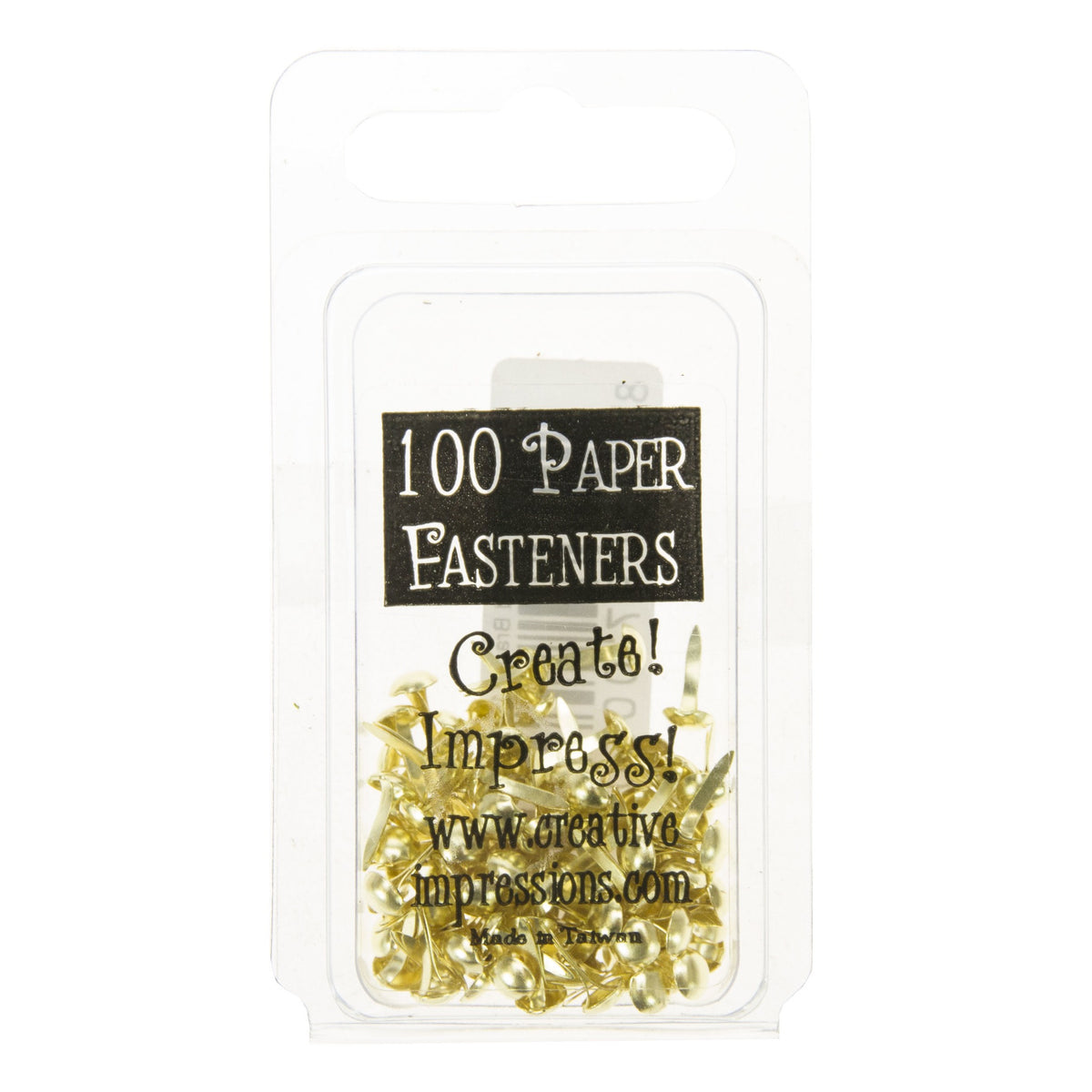 Creative Impressions Mini Metal Paper Fasteners 100/Pkg-Hearts