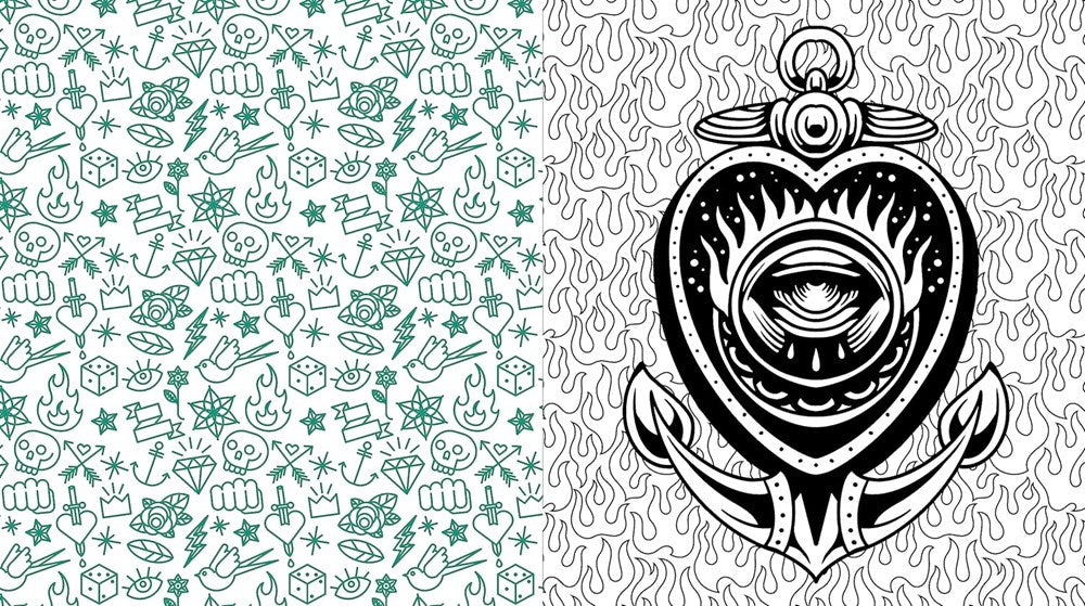 Tattoo Colouring: From Pin-Ups and Roses to Sailors and Skulls