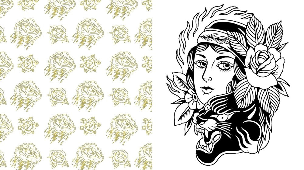 Tattoo Colouring: From Pin-Ups and Roses to Sailors and Skulls