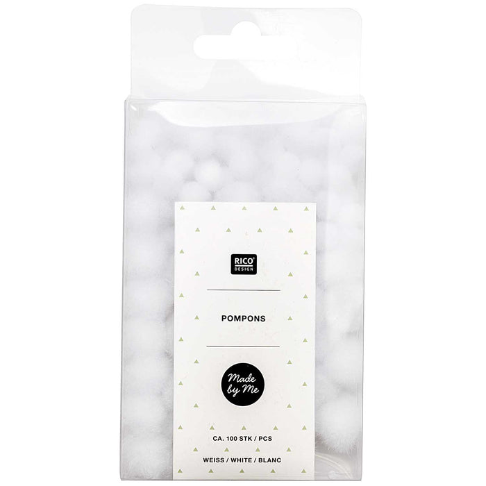 Rico Mini Pompons White